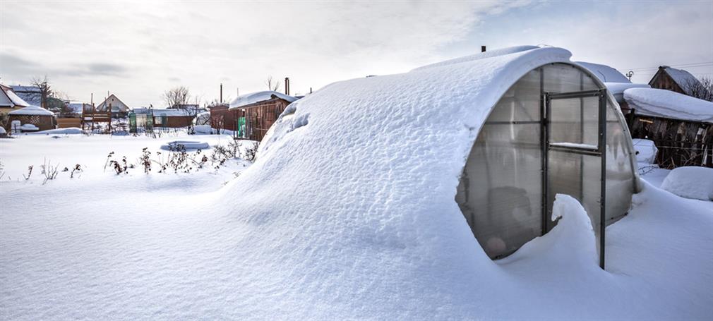 Växthus på vintern
