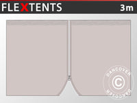 Sidovägg m/ blixtlås för FleXtents, 3m, Latte