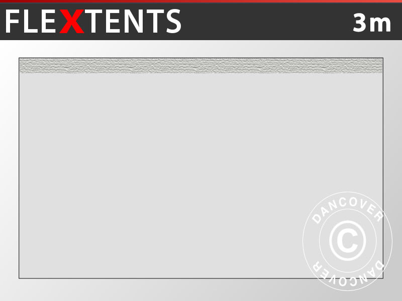 Standard sidovägg för FleXtents, 3m, Silver