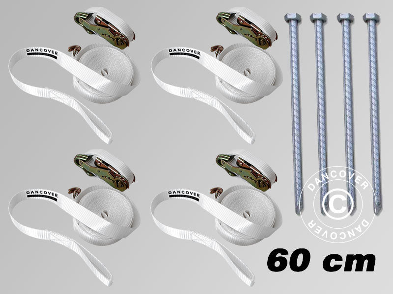 Safetypack 4 (Jordspik 60cm & stormlinor), Vit