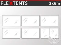 Sidovägg kit för Snabbtält FleXtents 3x6m, Transparent