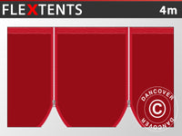 Sidovägg med dragkedja för FleXtents, 4m, Röd