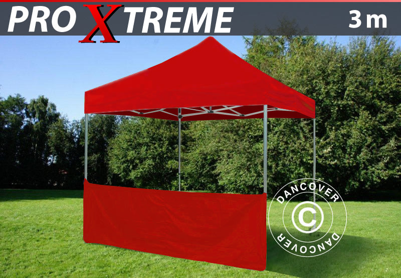 Halv sidovägg för FleXtents PRO Xtreme, 3m, Röd