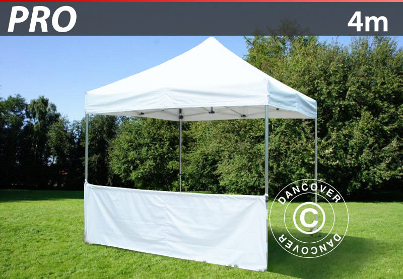 Halv sidovägg för FleXtents PRO, 4m, Vit