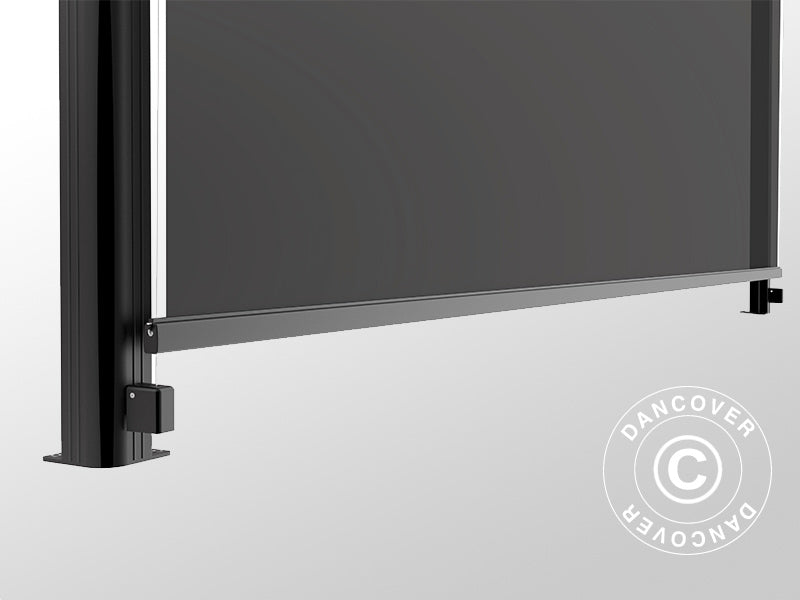 Sidoväggsskärm för altantak Santa Ynez, 4m, Mörkgrå