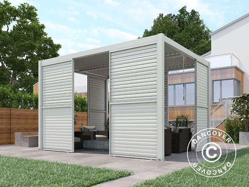 Lamellvägg till bioklimatisk pergola paviljong San Pablo, 1,23x2,175m, Vit