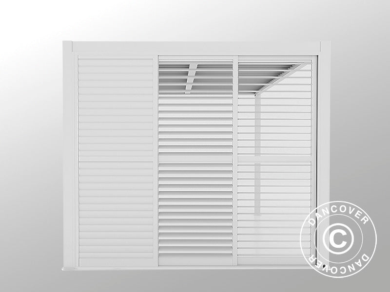 Set med lamellskjutdörrar till pergolapaviljong San Pablo 3m, 0,92x2,18m, Vit