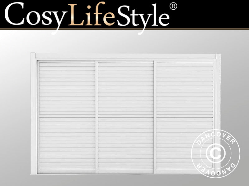 Lamellskjutdörrset för pergolapaviljong San Pablo 4m, 1,25x2,18m, Vit