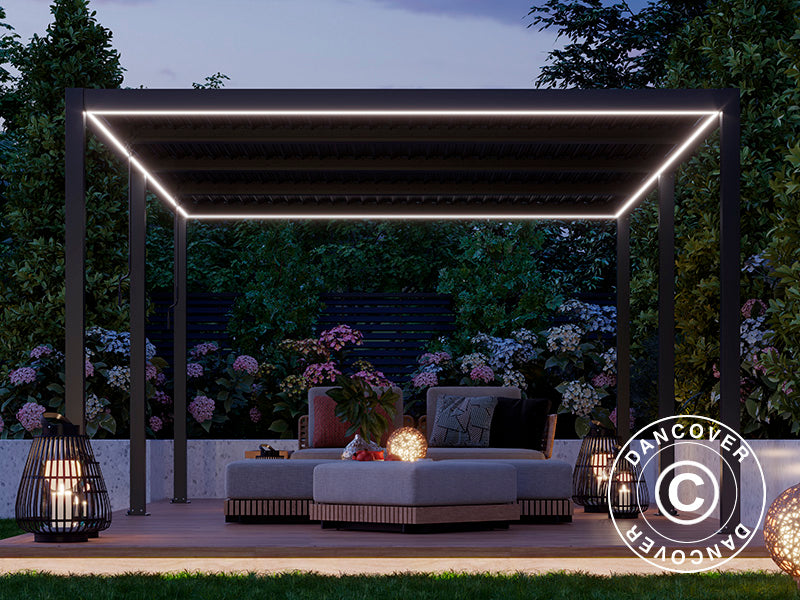 LED-ljuslist för San Pablo pergola 4x5,8m, 6 st, Varmvit