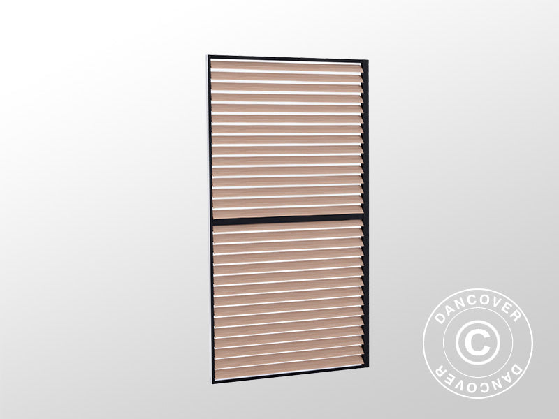 Lamellvägg f/grillpergola San Juan, 1,1x2,18m, Svart/Trä-look, 1 st.