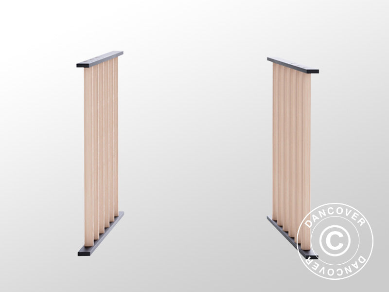 Staket set f/grillpergola San Juan, Svart/Trälook, 2 st.