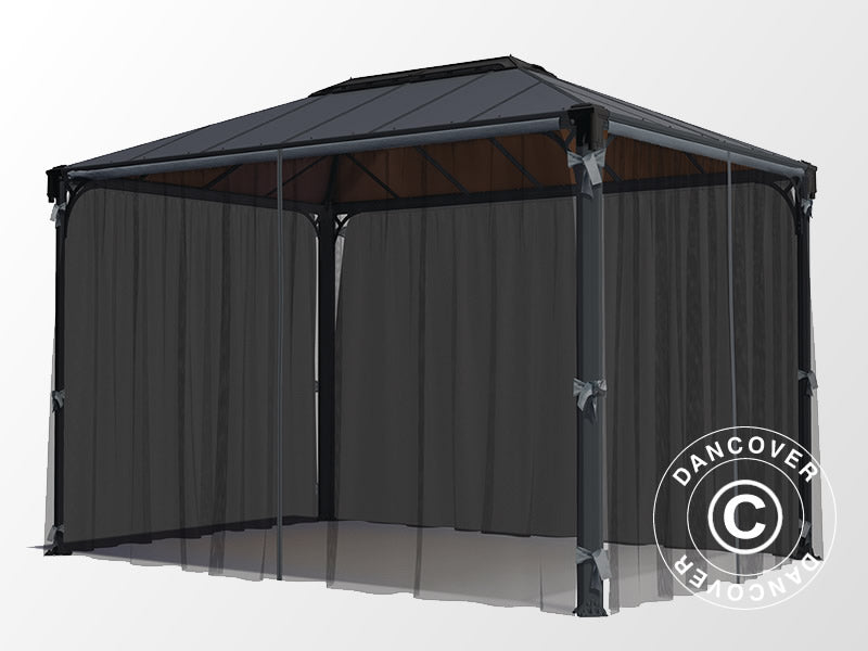 Myggnät till paviljong Martinique, 4 st., Svart