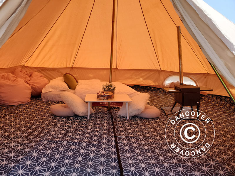 Glampingtältmatta för 5m TentZing® tält, 2 st., Blå/Vit