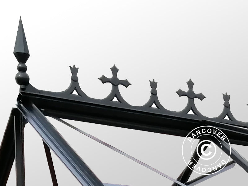 Takdekoration för orangeri 4,45x4,45x2,52m, Svart
