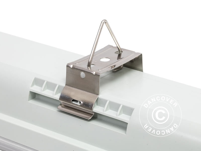 Industriell LED-lysrörslampa med 3 anslutna armaturer, Vit