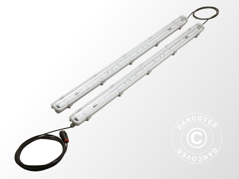 LED Växtlampa 1,26m, 2 lampor, Grå