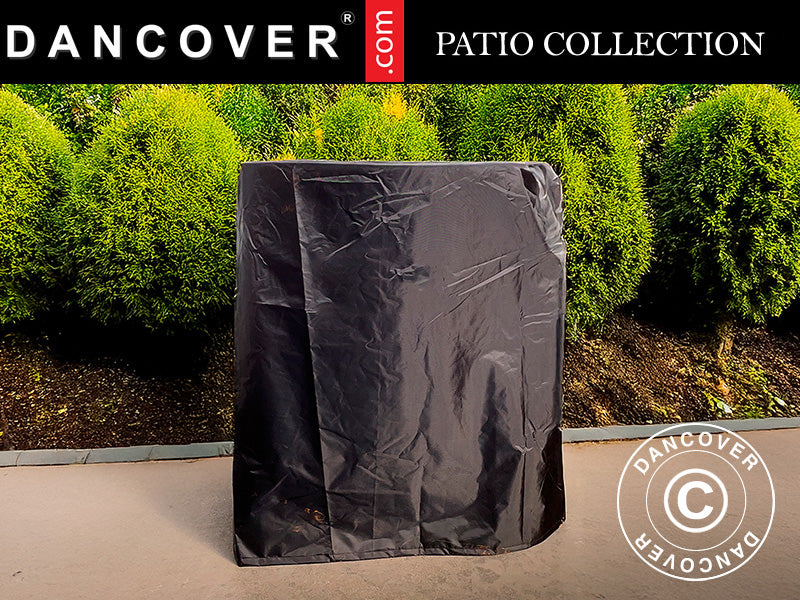 Överdrag till eldstad med vedförvaring, Ø93x98cm, Svart