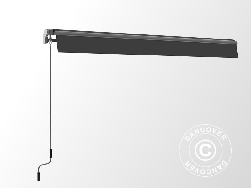 Markis med vevhandtag, 2,95x2,5m, Grå/Grå Ställning