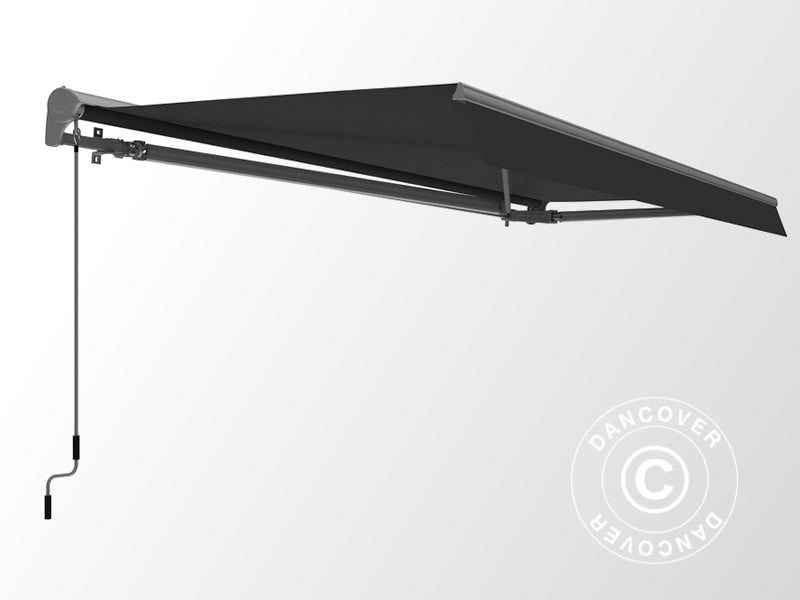 Markis med fjärrkontroll, 2,95x2,5m, Grå/Grå Ställning