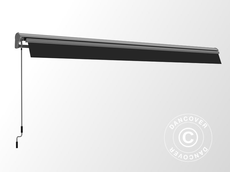 Markis med fjärrkontroll, 3,95x3m, Grå/Grå Ställning