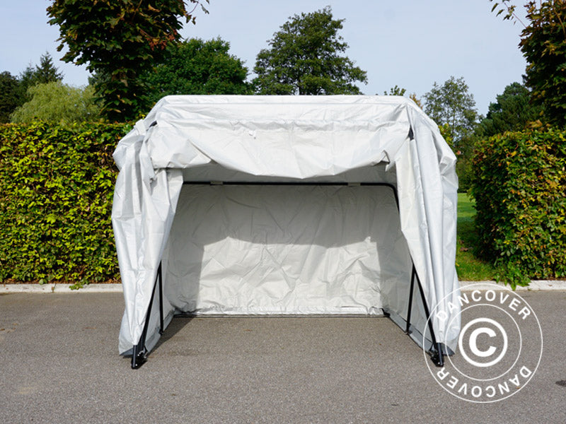 Hopfällbart garage (MC), 1,88x3,45x1,9m, Grå