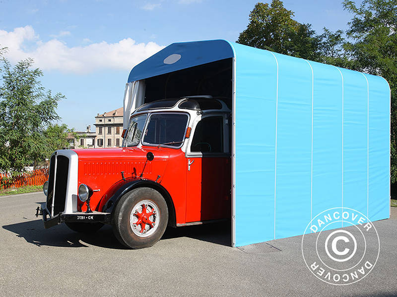 Hopfällbart tunnelgarage (Husbil), 3,5x7,21x3,9m, Vit