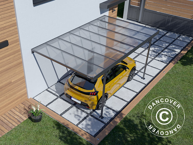 Lean-to carport Mistral Wall, 3,03x5,09x2,27m, Antracit