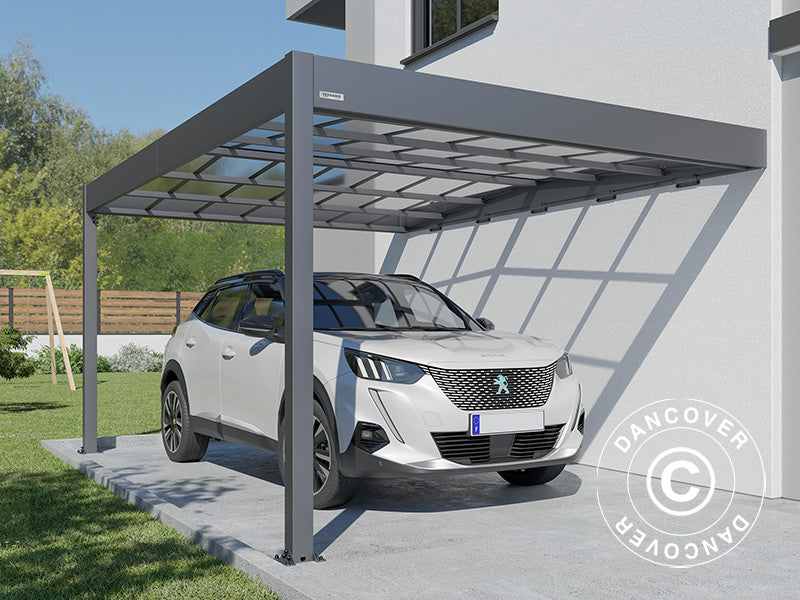 Lean-to carport Libeccio Wall, 3,2x5,09x2,34m, Antracit