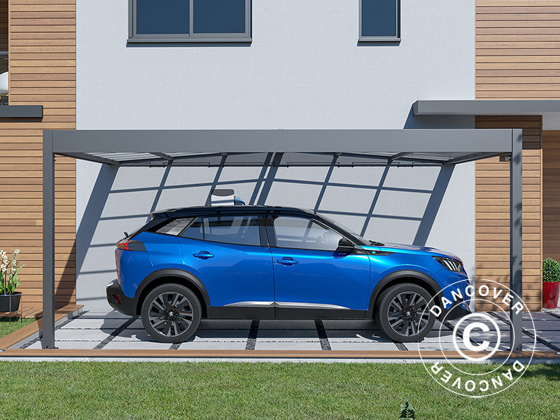 Lean-to carport Libeccio Wall, 3,2x5,09x2,34m, Antracit
