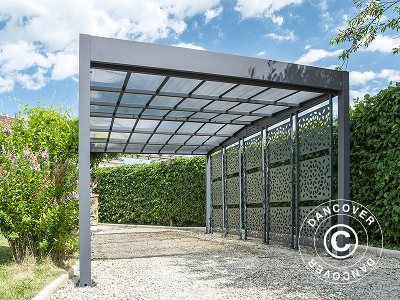 Carport Libeccio 5 med sidopaneler, 3,26x5,09x2,34m, Antracit