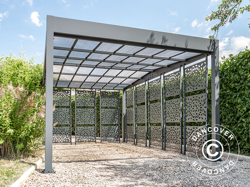 Carport Libeccio 8 med sidopaneler, 3,26x5,09x2,34m, Antracit