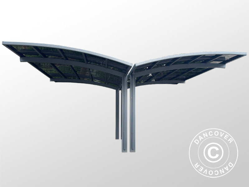 Dubbel carport Boston, 6x5x2,4m, Grå