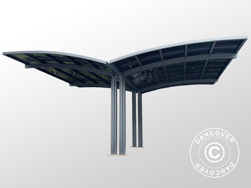 Dubbel carport Boston, 6x5x2,4m, Grå