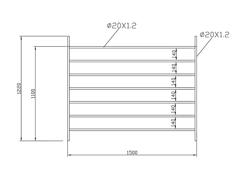 Djurinhägnad, 1,5x1,22m, 4 st, Silver