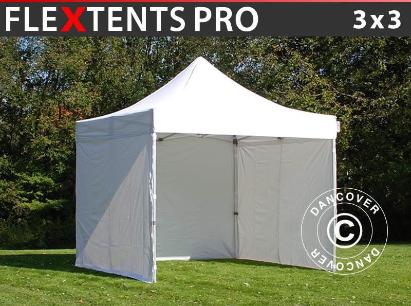 Flext. Pro 3x3m White Top Frame & sidewalls GL