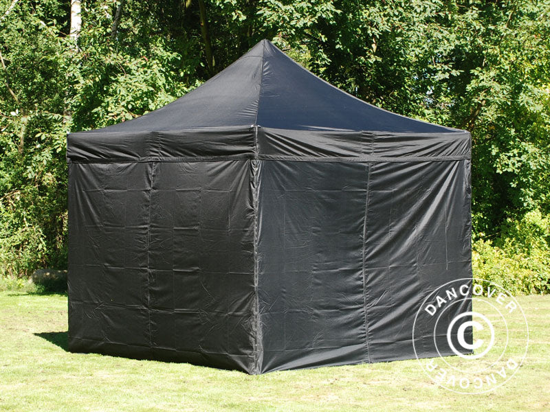 Snabbtält FleXtents PRO 3x3m Svart, inkl. 4 sidor
