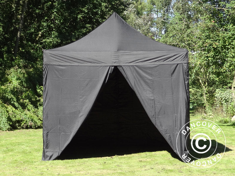 Snabbtält FleXtents PRO 3x3m Svart, inkl. 4 sidor