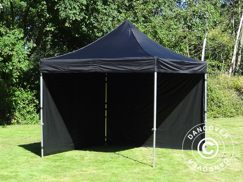 Snabbtält FleXtents PRO 3x3m Svart, inkl. 4 sidor