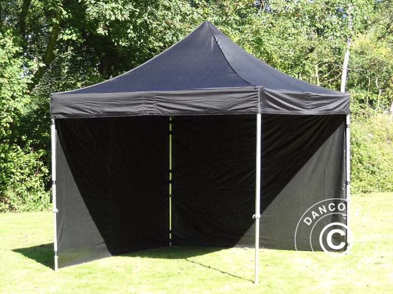 Snabbtält FleXtents PRO 3x3m Svart, inkl. 4 sidor