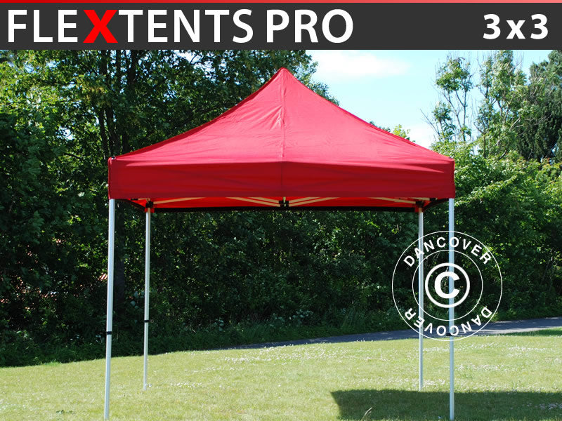 Snabbtält FleXtents PRO 3x3m Röd