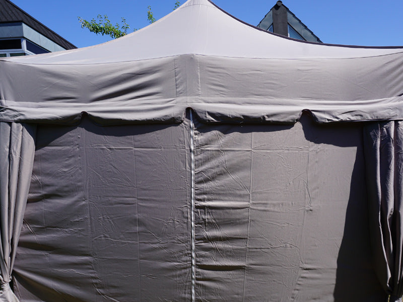 Snabbtält FleXtents PRO "Peaked" 3x6m Latte, inkl. 6 sidoväggar och 6 dekorativa gardiner