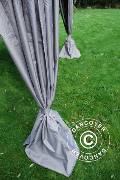 Snabbtält FleXtents PRO "Peaked" 3x6m Latte, inkl. 6 dekorativa gardiner