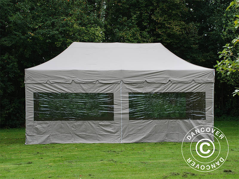 Snabbtält FleXtents PRO "Peaked" 3x6m Latte, inkl. 6 sidor
