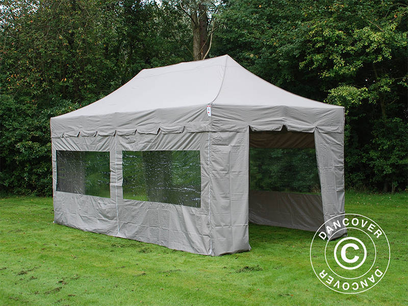 Snabbtält FleXtents PRO "Peaked" 3x6m Latte, inkl. 6 sidor