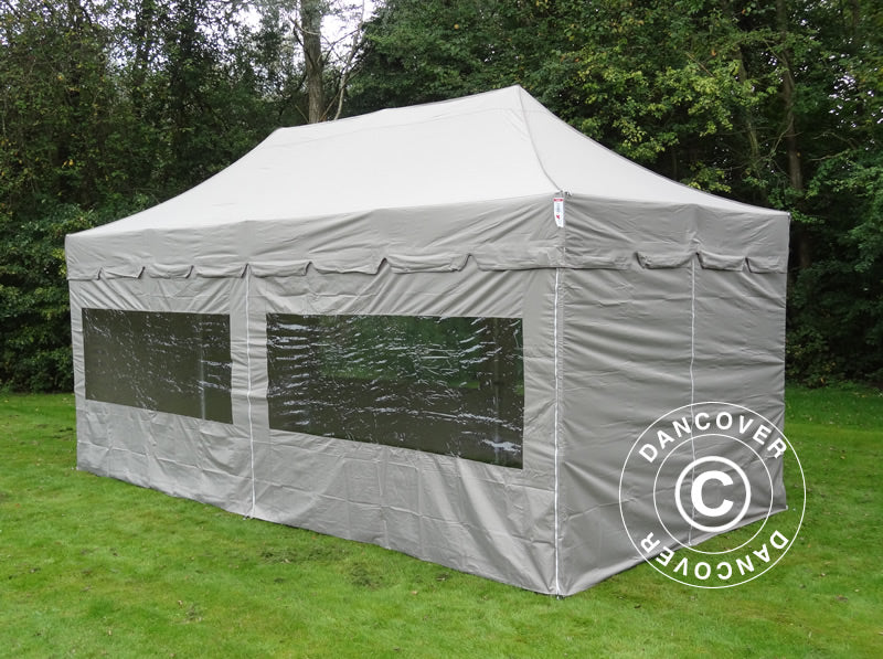 Snabbtält FleXtents PRO "Peaked" 3x6m Latte, inkl. 6 sidor