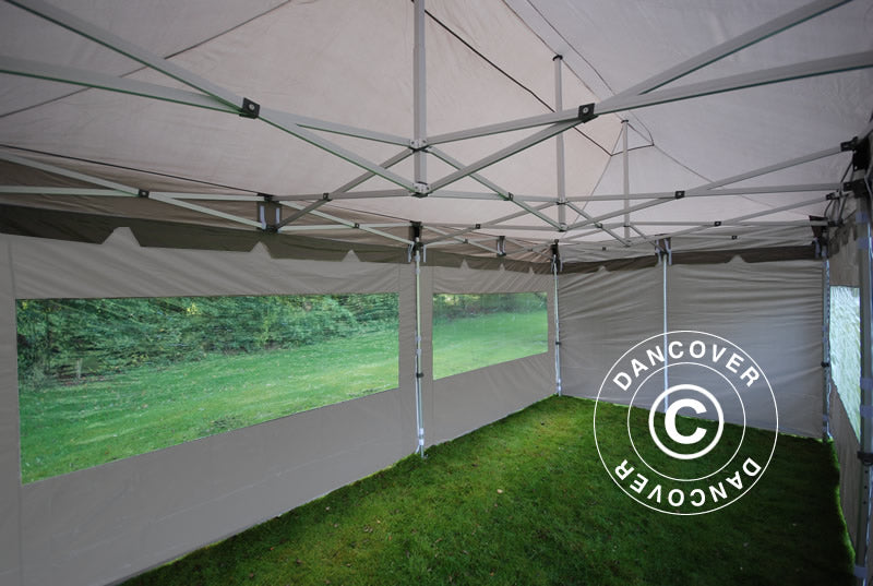 Snabbtält FleXtents PRO "Peaked" 3x6m Latte, inkl. 6 sidor