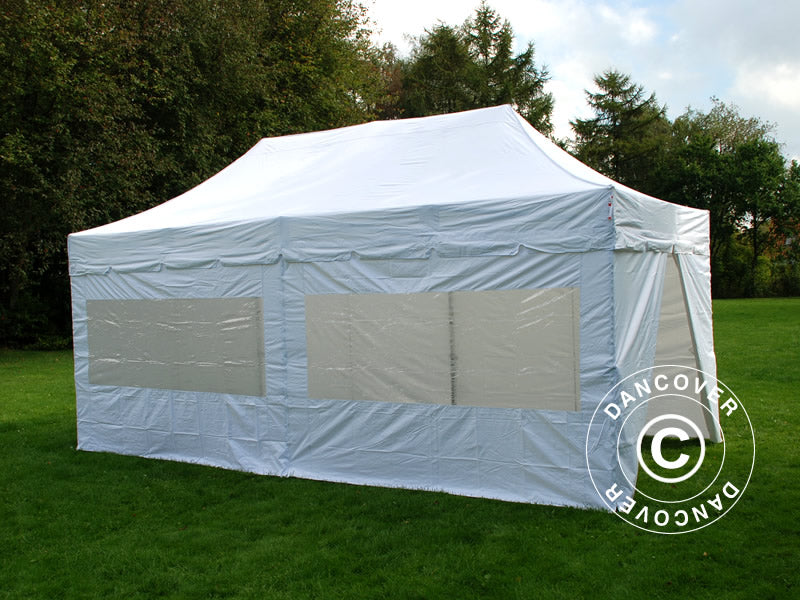 Snabbtält FleXtents PRO "Peaked" 3x6m Vit, inkl. 6 sidor