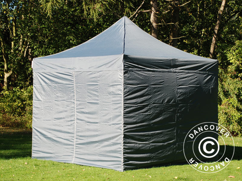 Snabbtält FleXtents PRO 3x3m Grå, inkl. 4 sidor