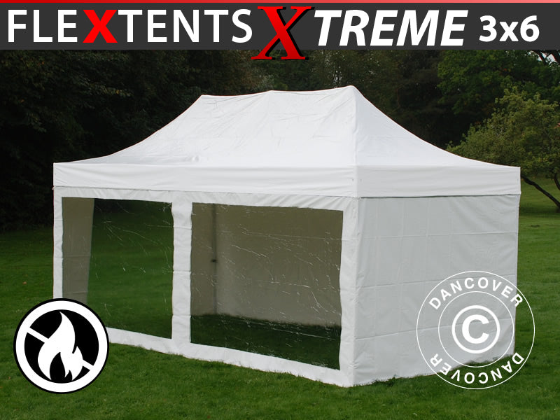 Snabbtält FleXtents Xtreme 50 Heavy Duty 3x6m Vit, inkl. 6 sidor