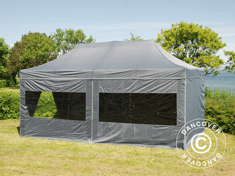 Snabbtält FleXtents PRO 3x6m Grå, inkl. 6 sidor